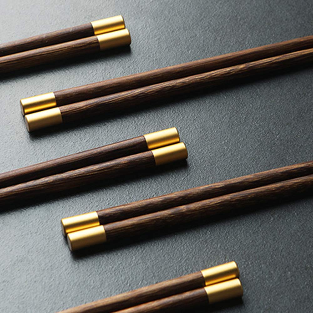 Juego de regalo de palillos de madera japoneses con estuche, palillos de sushi reutilizables, palillos chinos de lujo de madera natural, palillos antideslizantes, palillos aptos para lavavajillas B