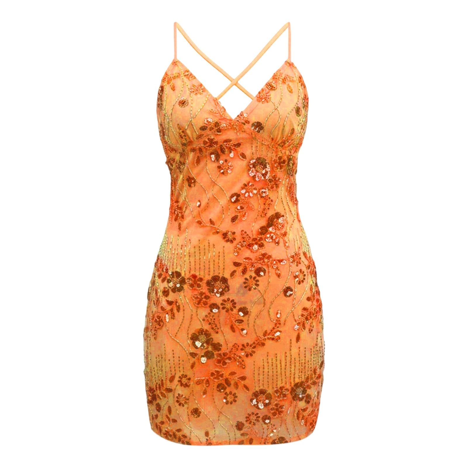 Robe de fête à paillettes pour femme - Dos nu - Courte - Sexy - Paillettes - Élégante - Robe d'été à fleurs - Dos nu - Robe de soirée - Robe à paillettes - Y2k - Robe d'été esthétique