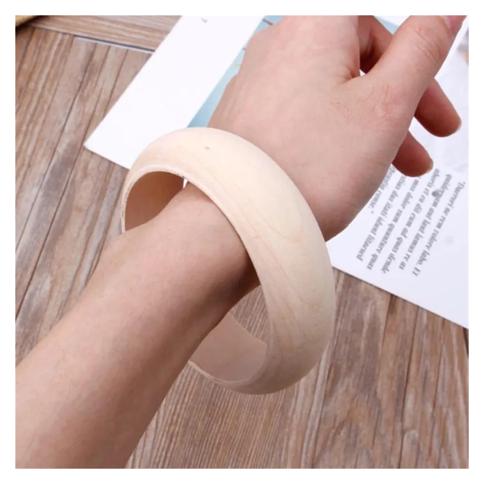 Amazon.co.jp: 6 個未完成ブランクウッドバングルブレスレット