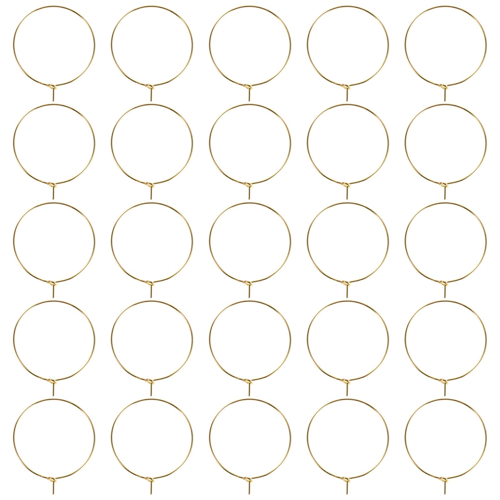 FUOYLOO 200pcs Reusable 25mm Gold Wedding Wine Glass Marker Rings with Locking Loop, Drink Identifier Charms for Party Beverage Labeling and Tableware Decoration