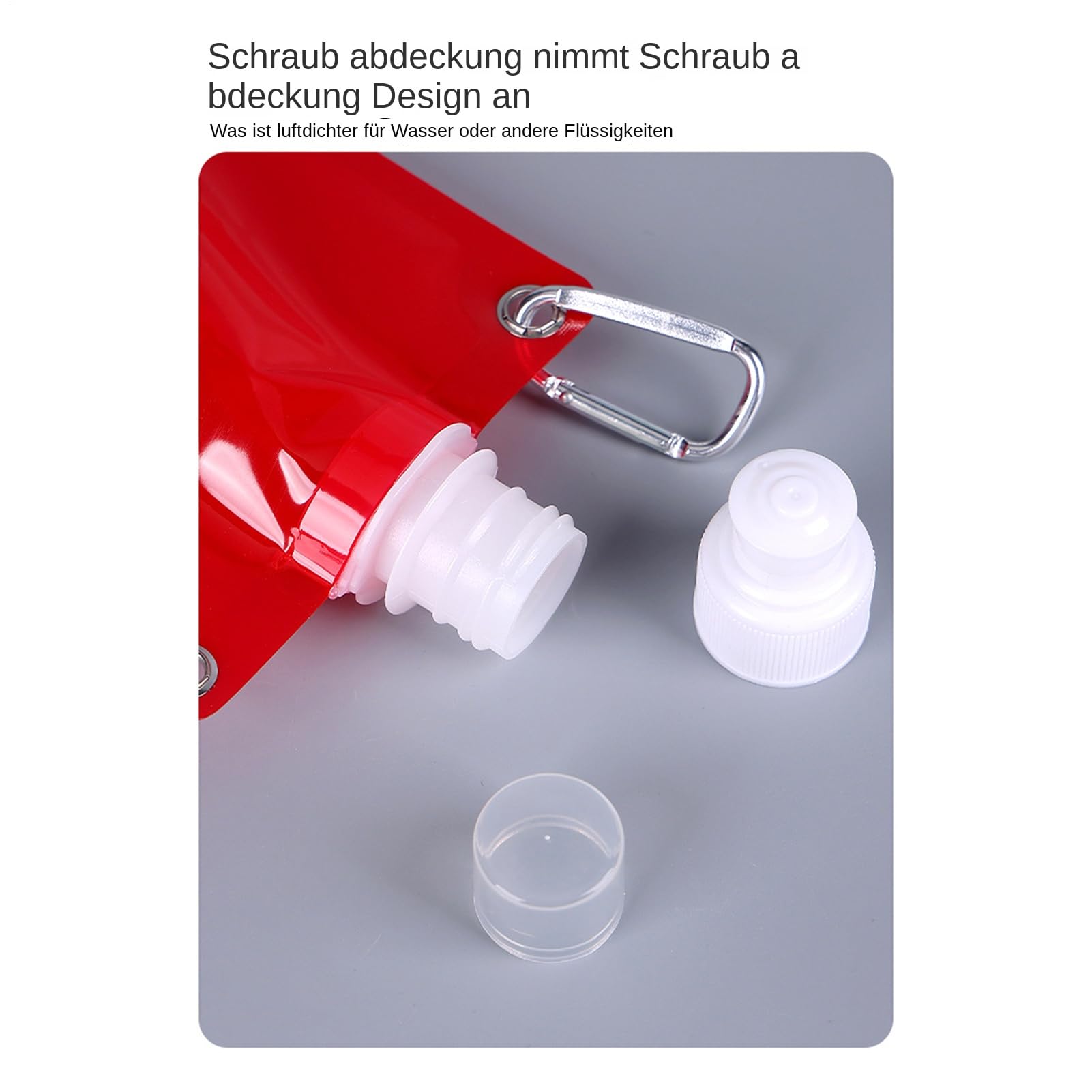 Wasserbeutel 650 ml auslaufsichere faltbare Flasche mit Trageriemen