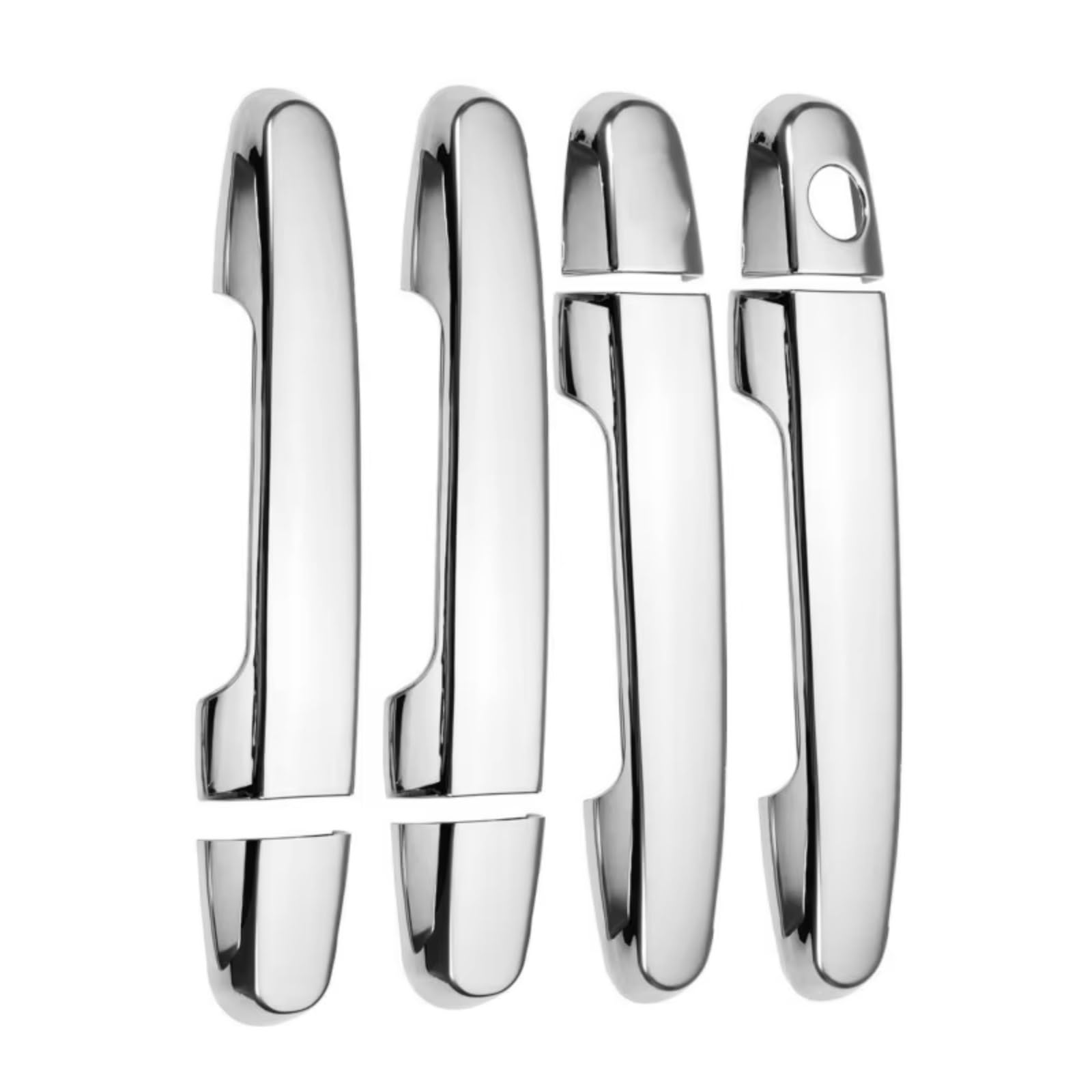 DSPOLIMV Outer Door Handle Cap Compatible with Toyota for Corolla E120 E130 2001-2007 Chrome Carbon Fiber Car Door Handle Cover Trim Styling Overlay Sticker(Chrome 1 Keyhole)