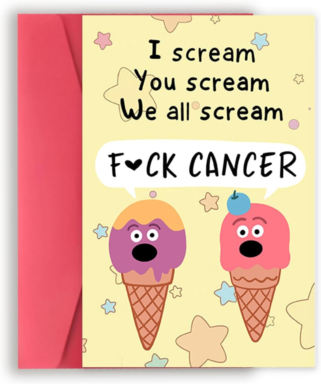 Funny Encourage Cancer Card For Friend, Fuck Cancer Card For Him Her, Breast Cancer Care Gifts For Woman, Get Well Gifts, Sympathy Card, Chemotherapy Must Haves, Breast Cancer Awareness Accessories Yellow