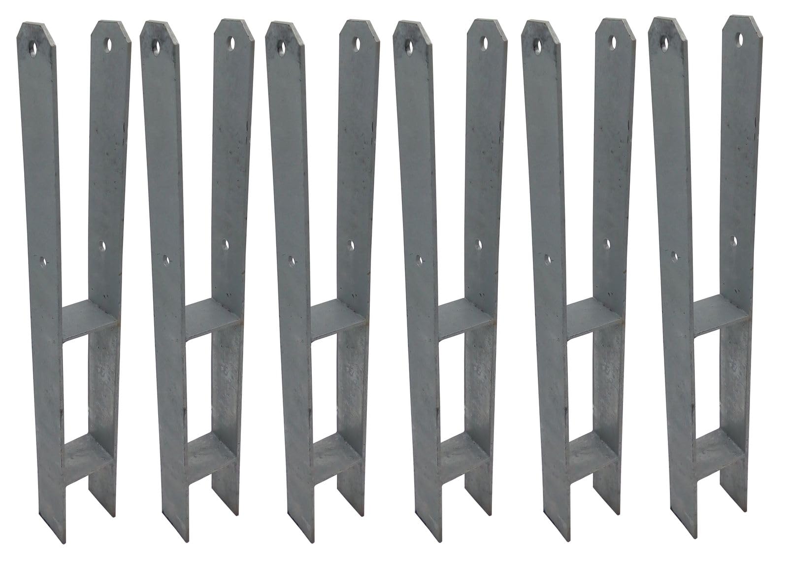 BURI 6 sztuk kotwy H wspornik słupka ocynkowany ogniowo 71 mm x 600 mm wspornik H kotwa słupkowa