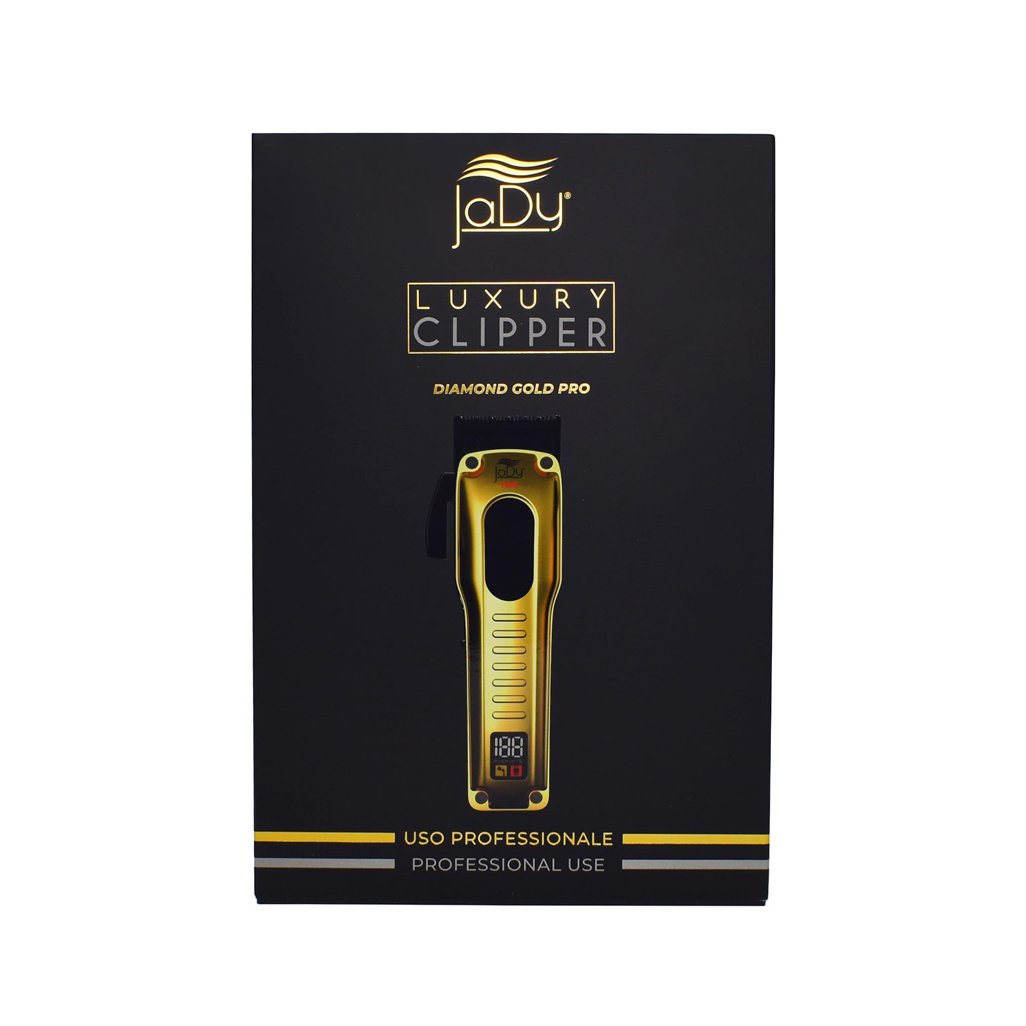 JaDy Diamond Gold Pro – Tosatrice Professionale per Capelli, Rasoio Elettrico Potente e Silenzioso, Lame di Precisione, Zero Gap, Ricaricabile – Tagliacapelli per Uomo e Barbiere