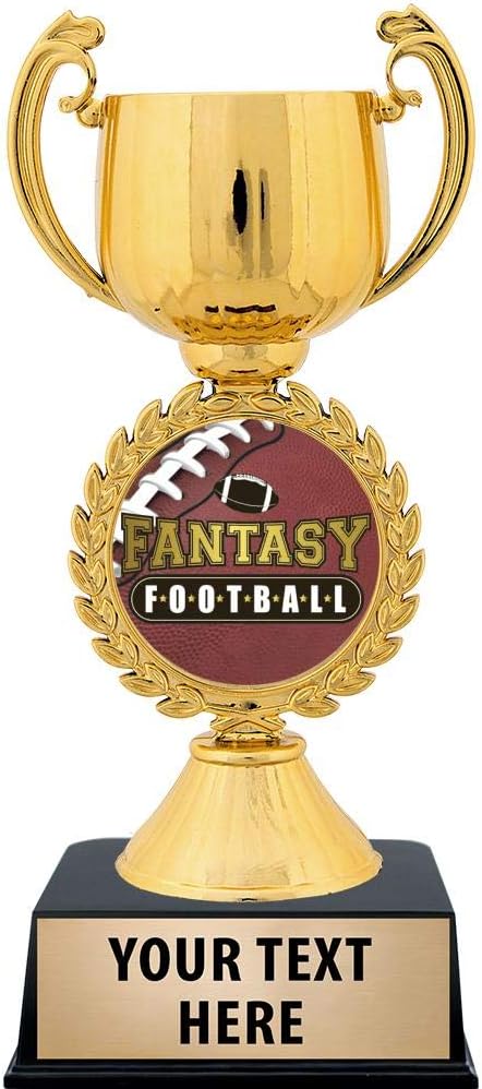 Crown Awards Personalized Fantasy Football Trophy, 7.25" Gold Cup Fantasy Football Trophies with Free Custom Engraving