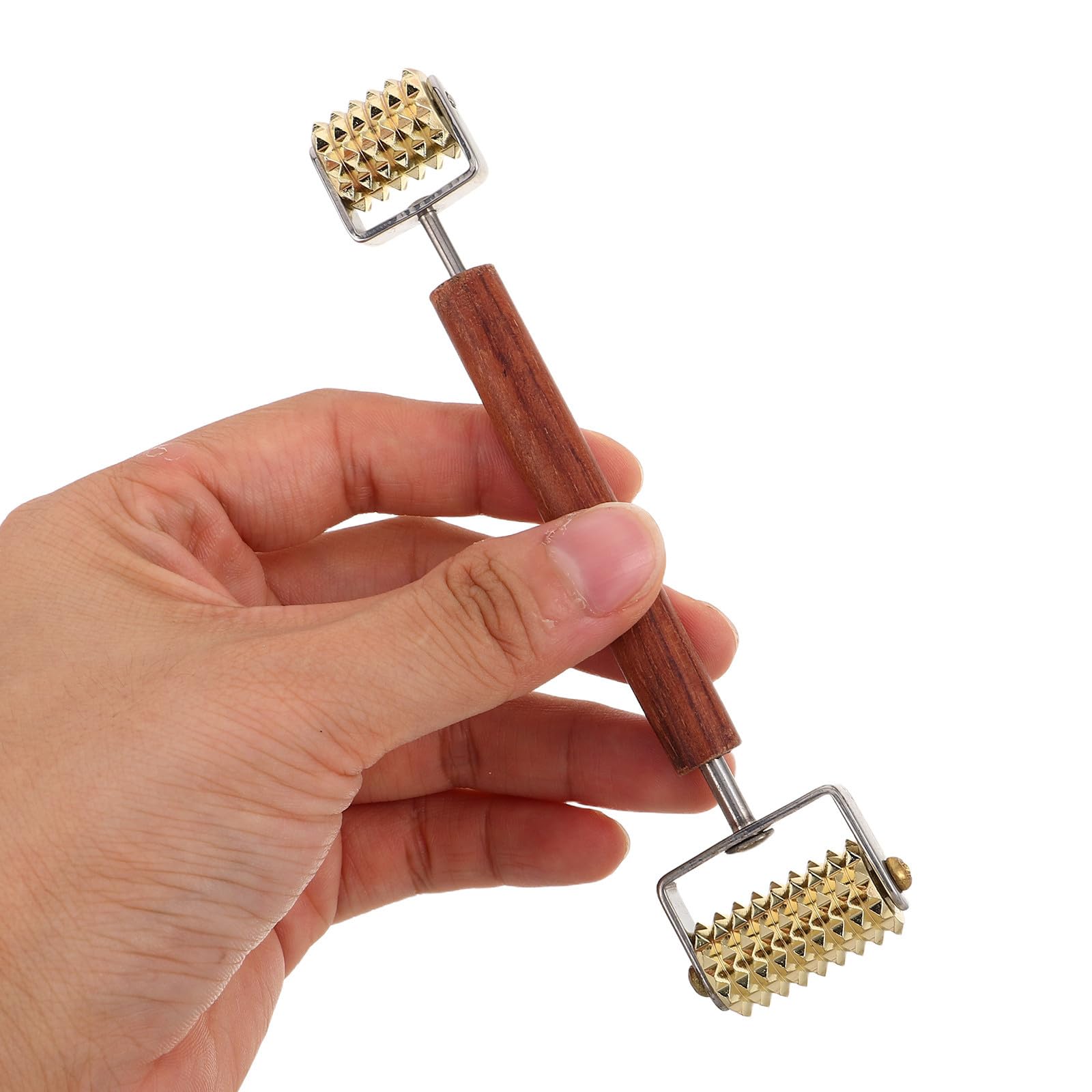 Rodillo Facial de Belleza en V 3d, Acero Inoxidable y Madera