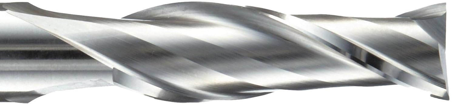 5110340 High Speed Steel (HSS) Square Nose End Mill, Inch, Long Length, Weldon Shank, Uncoated (Bright) Finish, 30 Degree Helix, 2 Flutes, 4.5" Overall Length, 3/4" Cutting Diameter, 3/4" Shank Diameter