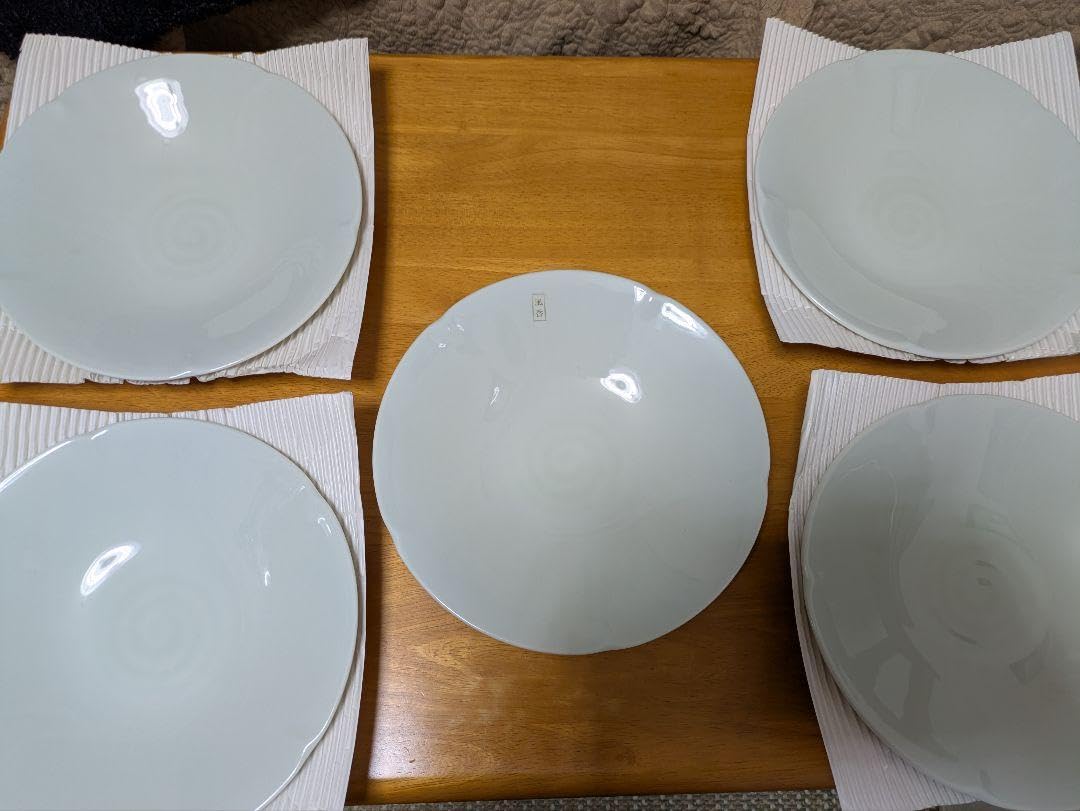 Ryufeng Kiln Sanyo Pottery Plate, Set of 5, Fukko Incense, Deep Plates