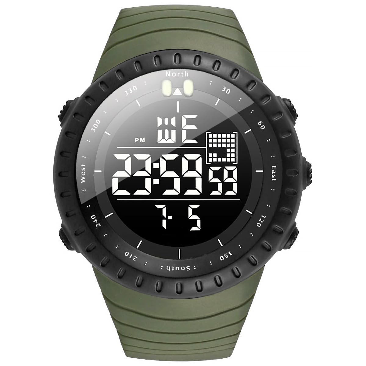 Men's Watches Sports Outdoor Waterproof Military Digital Watch Date Multi Function Tactics LED Face Alarm Stopwatch for Men 6256