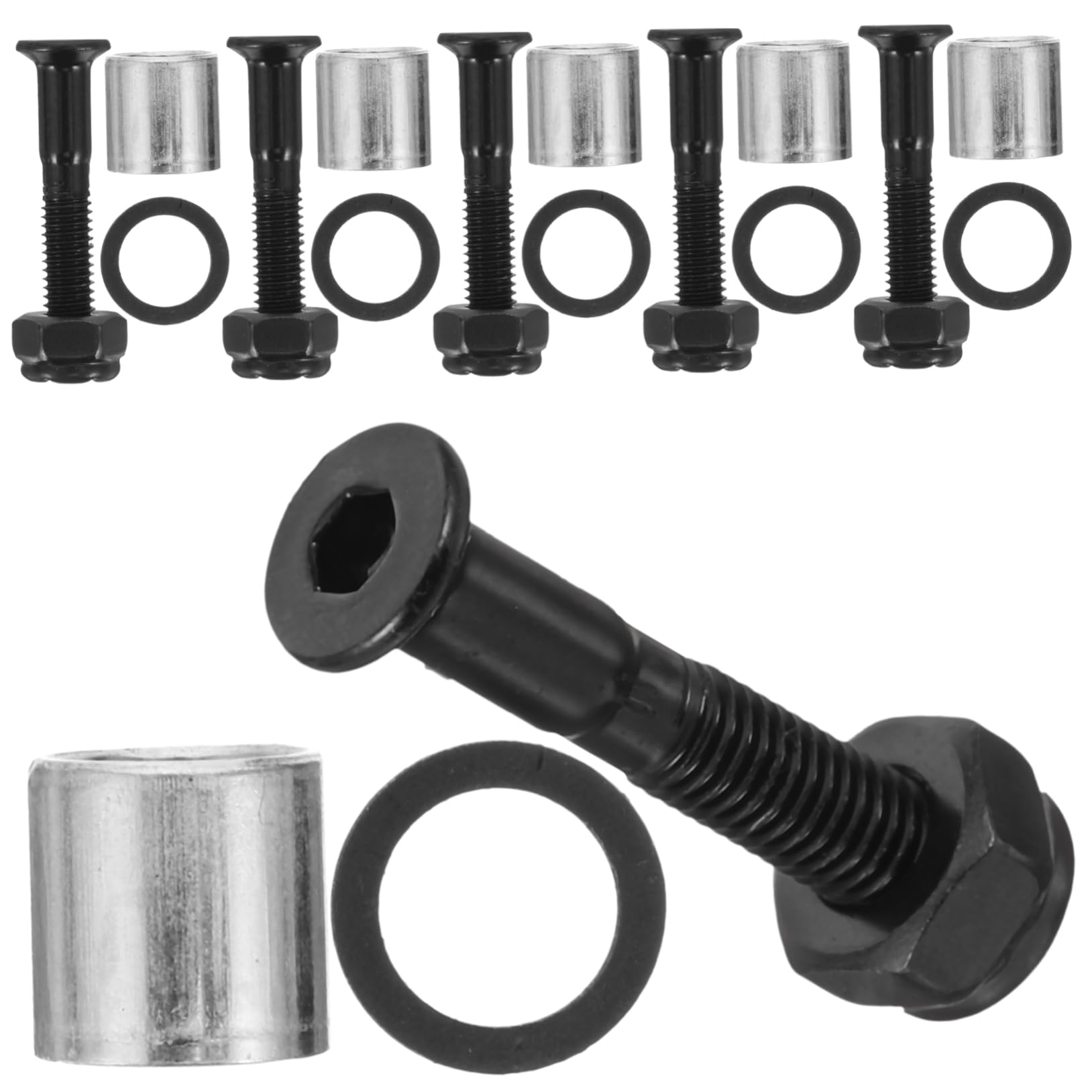 Abaodam Skateboard Bolts Nuts Washers Bridge Pin Socket Set Accessories for Skateboarding Hardware