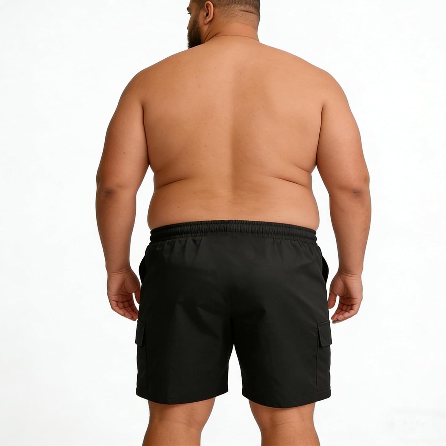 Big and Tall Cargo Shorts for Men Drawstring Elastic Waist Summer Work Short with Multi Pockets