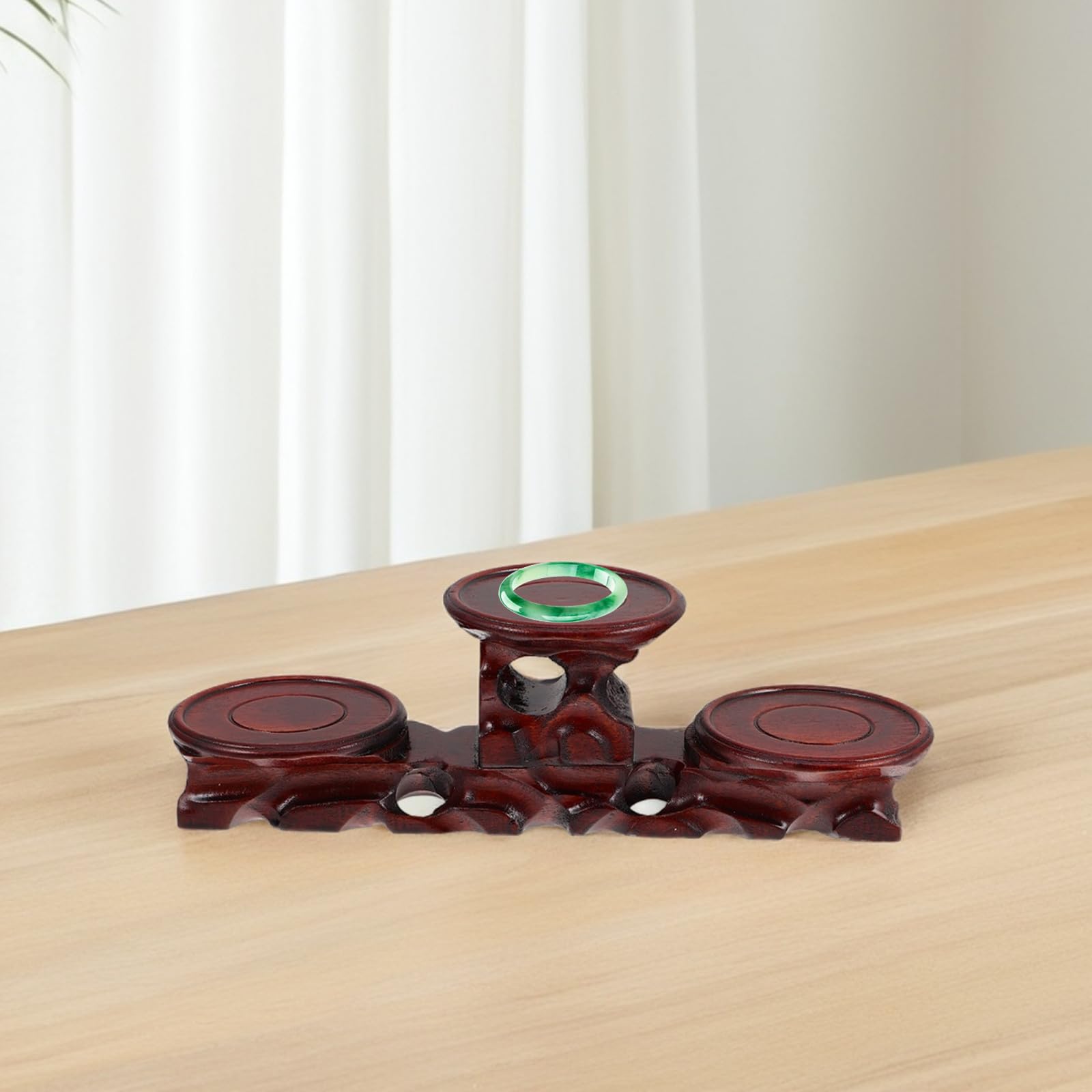 Mikikit Soportes de Madera Maciza Redondos para Exhibición, Base Estable para Pequeños Pedestales y Decoración de Hogar