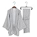Price comparison product image Men's Japanese Style Robes Kimono Pajamas Suit-Gray Wave Size M