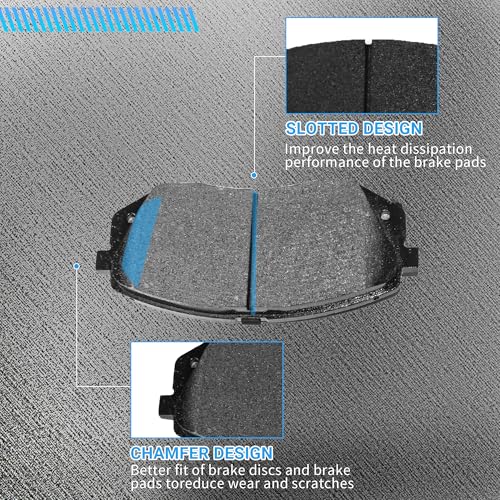 Image of Brake Pads Front and Rear Compatible with Hyundai Tucson, Kia Cadenza Sportage Automotive Replacement Brake Pads Semi-Metallic D1295 D1157