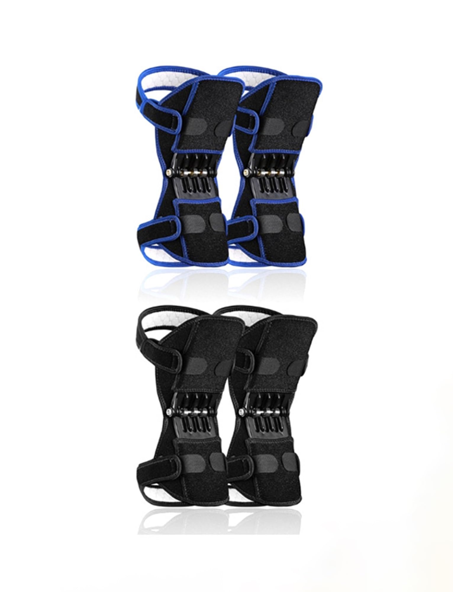 Genérico Rodillera con resortes de rebote, rodillera estabilizadora de articulaciones, correa transpirable for correr, baloncesto, for hombres y mujeres(Blue)