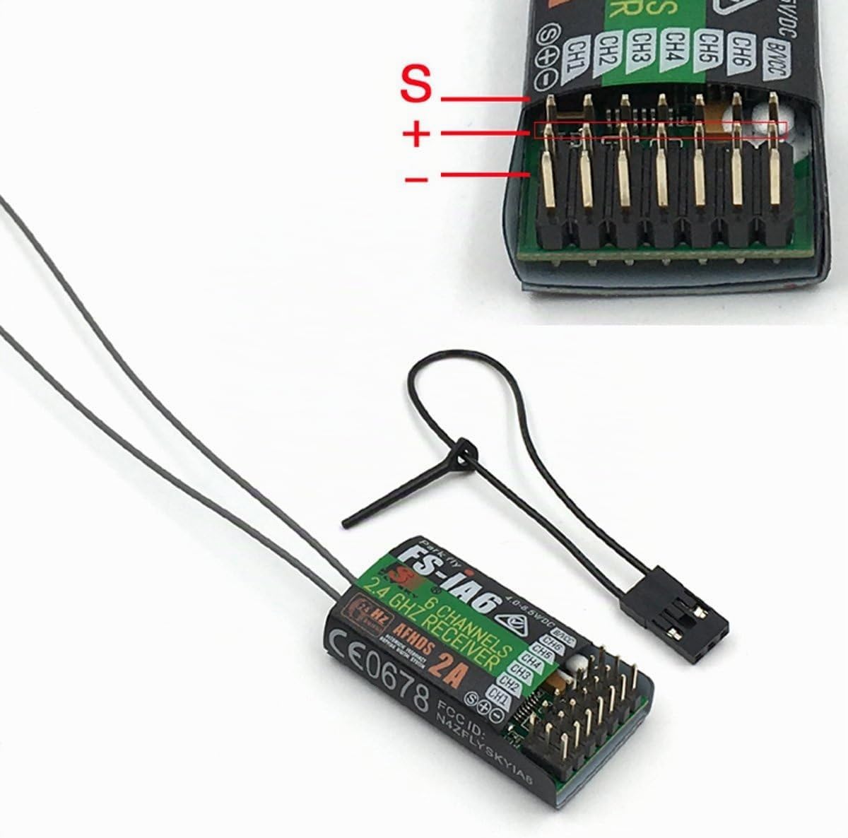 Flysky FS I6 AFHDS 2A Système Radio 6 Canaux Transmetteur + FS IA6 Récepteur 2,4 GHz RC Voiture Bateau