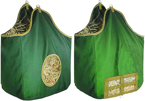 Miniatura 2 de Derby Originals Bolsa grande de heno de caballo de lona de 24 onzas, diseño combinado de 2 caras, refuerzo ancho y 6 meses de garantía
