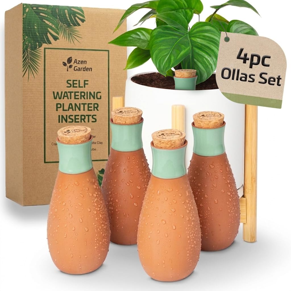 Azen Garden Ollas Plant Watering Globes 4pk