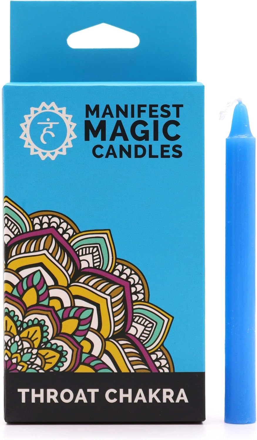 Serenityy Manifest Magic Candles Pack Of 12Blue Throat Chakra Tealights90-Minute Burn TimeBoxed from B&Q