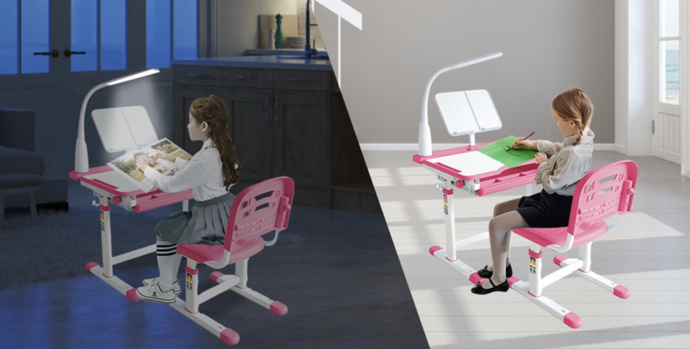 BELANITAS Kids Desk and Chair Set, Height Adjustable Kids Desk