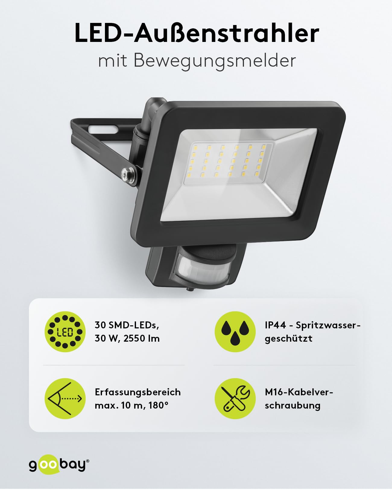 Halogen Motion Sensor Outdoor Lighting FLOODOOR 30W LED Motion Sensor