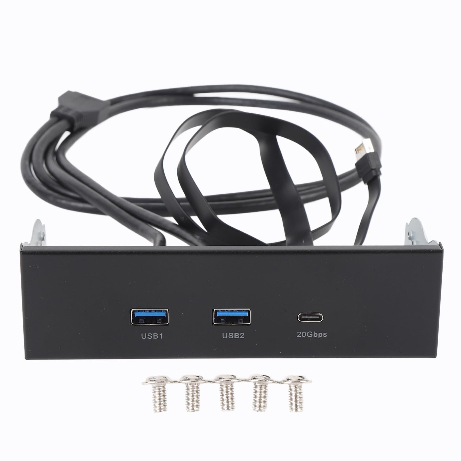 USB Front Panel Hub, GEN2x2 USB A Type C 3 Ports Front Panel USB Hub, 5.25 Inch 19Pin 20Gbps Optical Drive Extension Panel for PC Computer