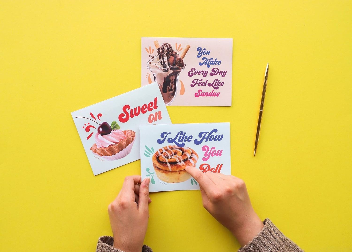 Sweet on You: Scratch and Sniff: 8 Notecards and Envelopes (Tactile Gifts, Cute Desk Supplies, Gifts for Girls)