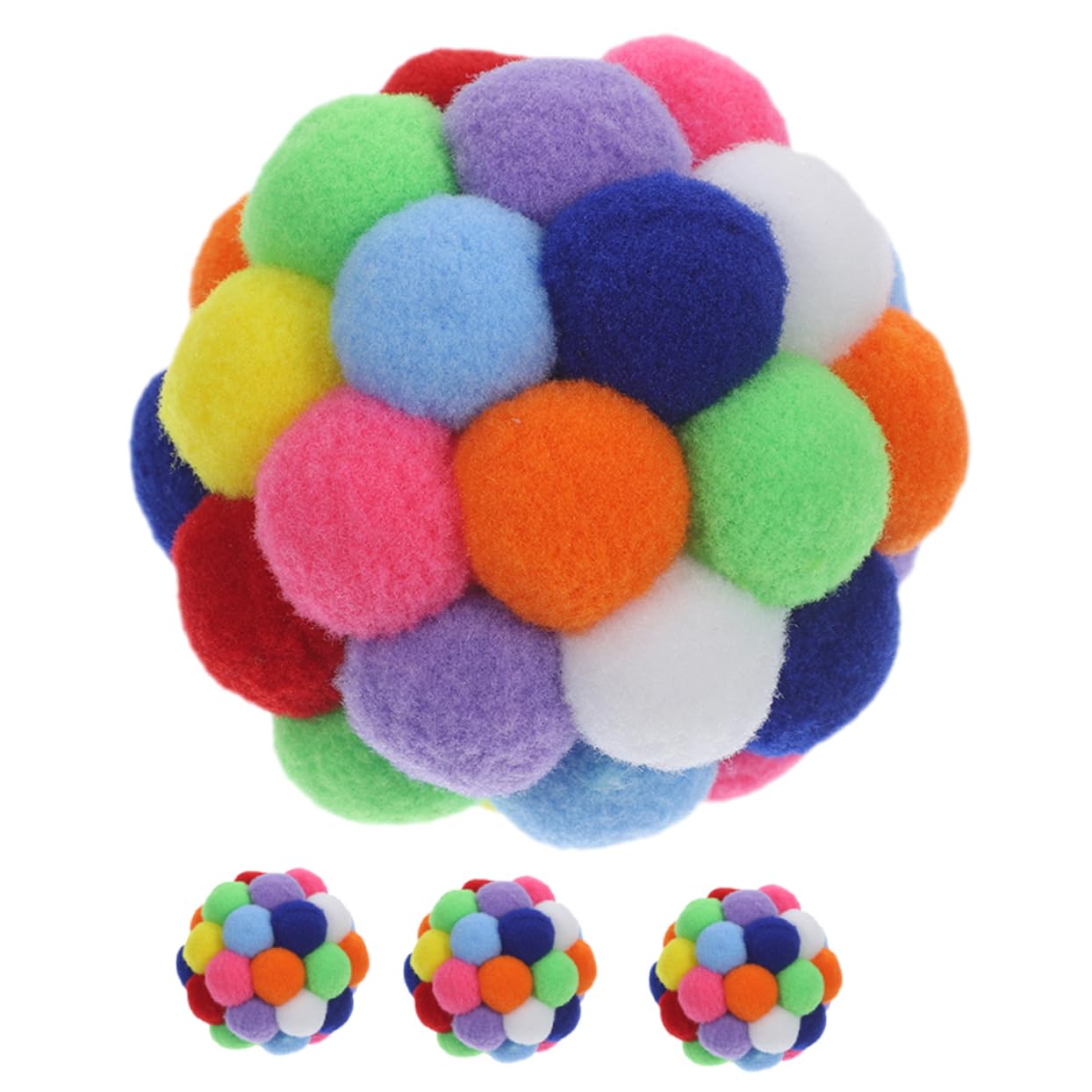 ifundom 4pièces Balle Interactive pour Chat avec Clochettes Jouet pour Chatons Balles De Jouets pour Chat Intérieur