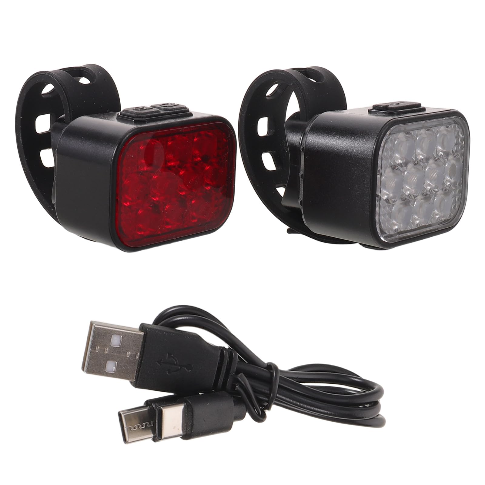 Zerodeko 1 Juego de Luces para Bicicleta Recargables por USB e Impermeables: LED superbrillantes | Faro delantero con 8 modos y luz trasera con 9 modos - Resistente al agua para ciclismo en cualquier condición climática.
