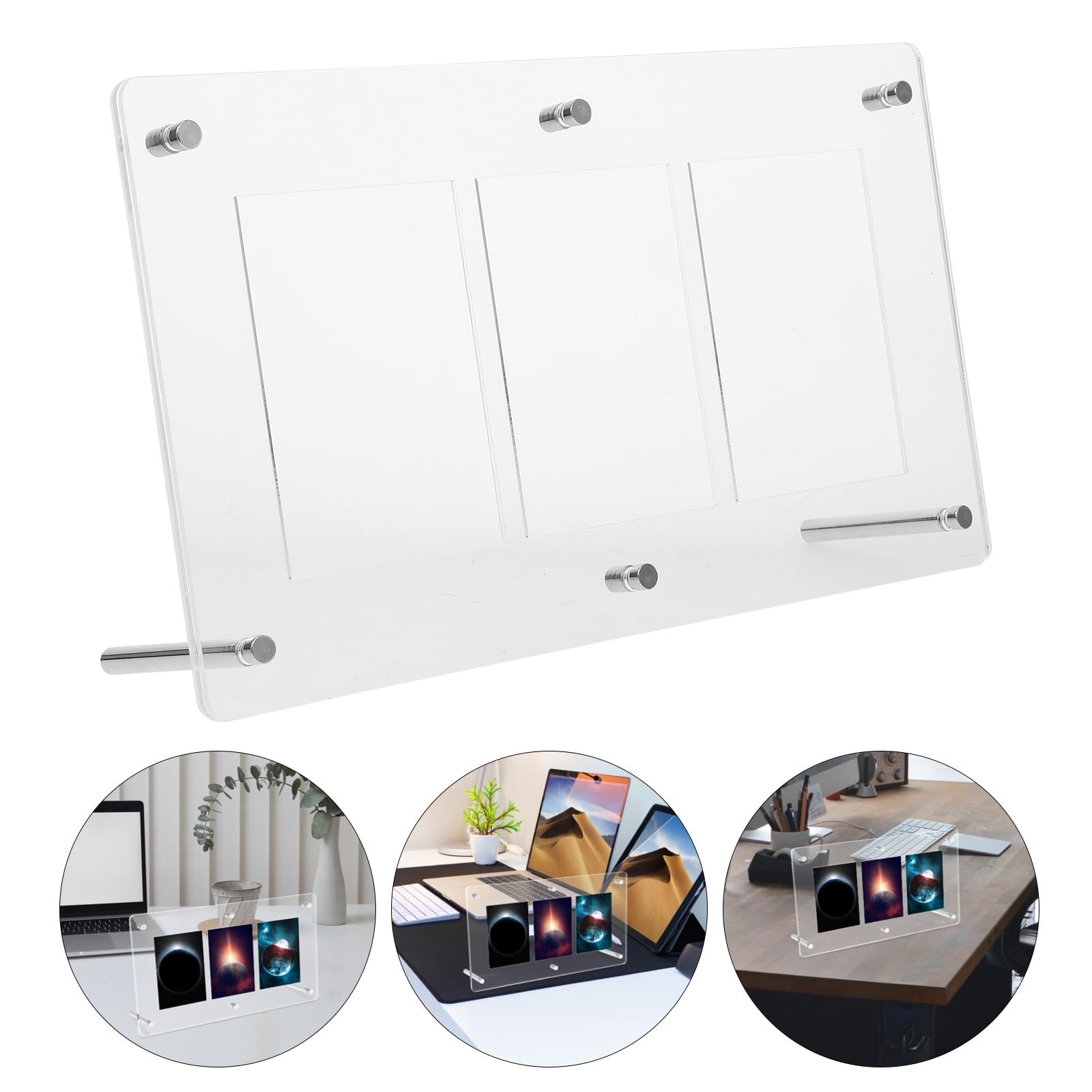 BESTonZON Présentoir Cartes À Collectionner Transparent 10.63X5.91X0.24 Pouces Support Organisateur Cartes De Jeu Baseball Sport Photo Table