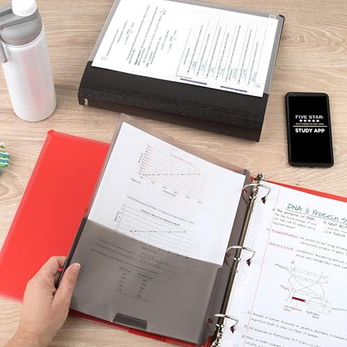 Miniatura 8 de Five Star Carpeta de plástico personalizable de 1-12 pulgadas + aplicación de estudio, paquete de 6, colores surtidos (261460-23)