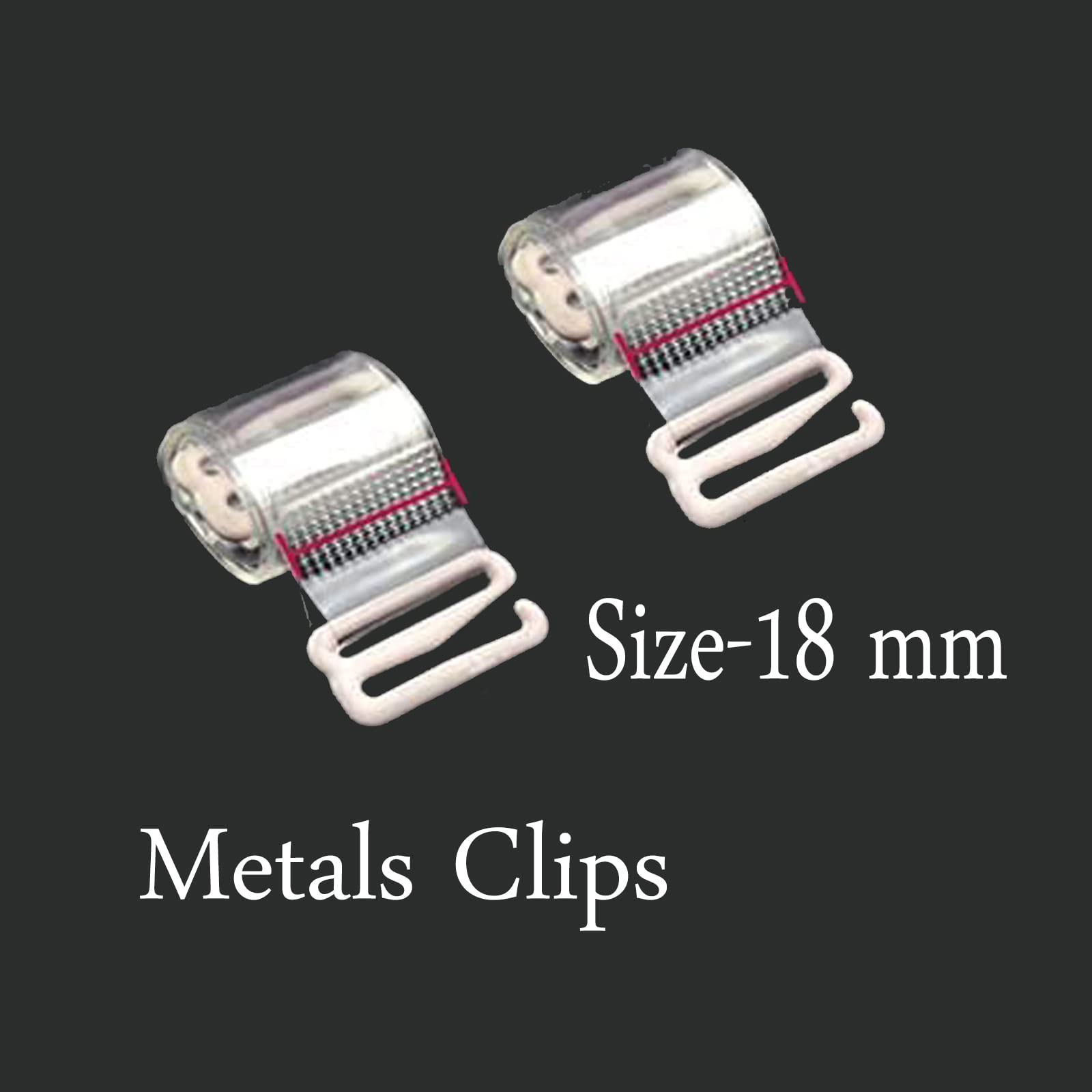 StyFun Women's Transparent Plastic Detachable Transparent Straps Bra Strap Plastic Metal Freesize Pack of 2 18mm - Image 2 thumbnail