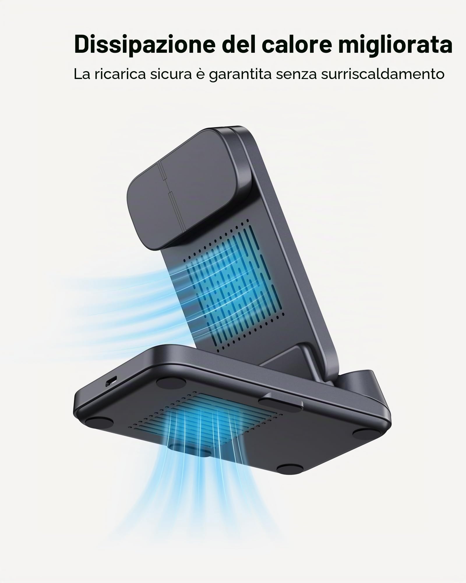 3-in-1 Caricatore Wireless per Fitbit Versa 4/3/Sense 2/1/Pixel Watch 3/2 (Non per Pixel Watch 4/1), Stazione Ricarica per iPhone 17/16/15, per Samsung S25/S24, per Google Pixel, Nessun Adattatore