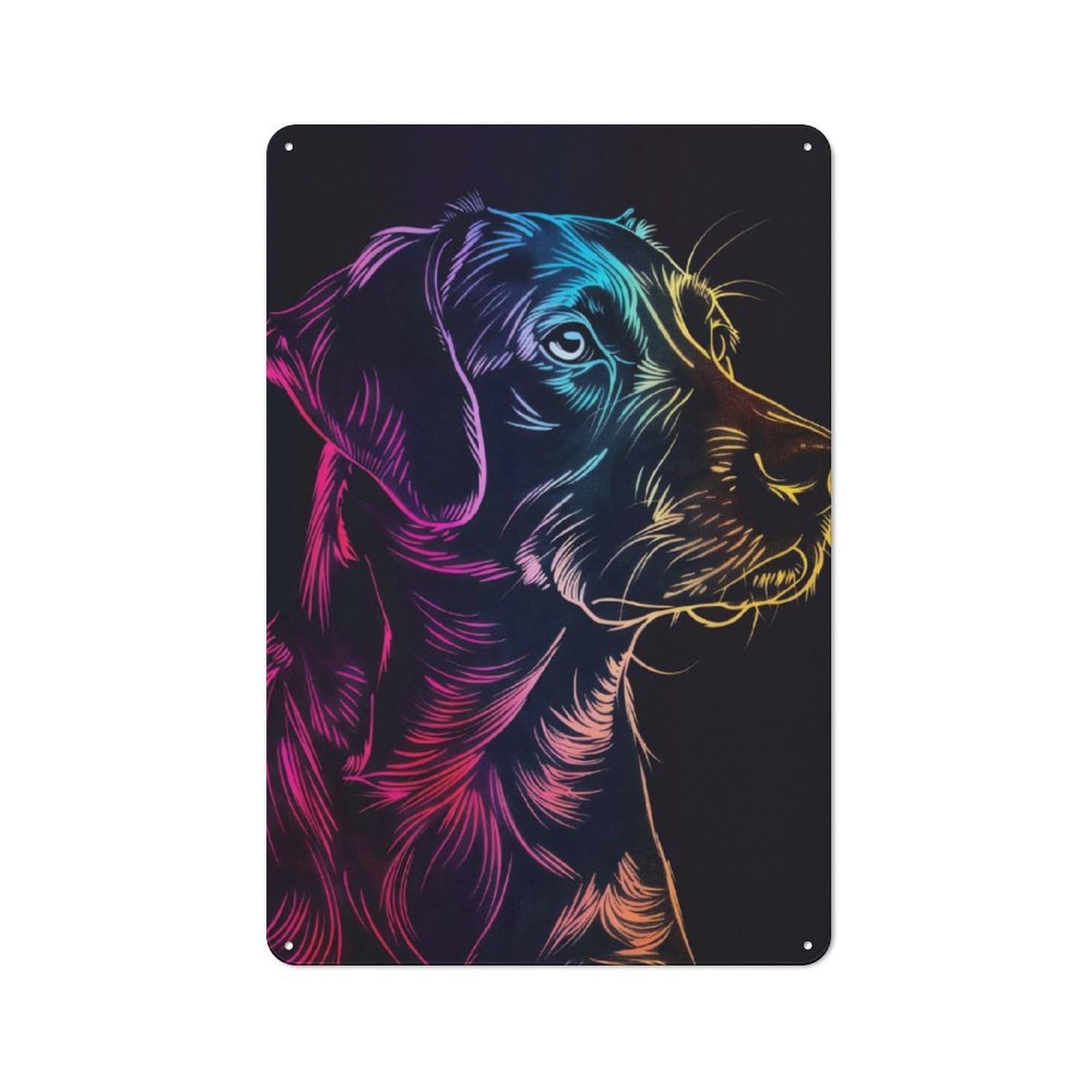 Junmoney Dog Neon Animal Metal Sign 30X20cm With For Home Bar Wall, Rustic Decor, For Collectors Decorating Home Bars And Entertaining Spaces