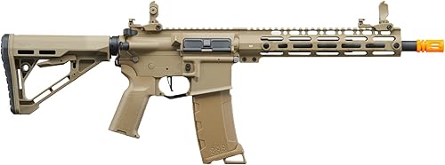 Miniatura 3 de Lancer Tactical Gen 3 M-LOK Airsoft M4 AEG de 10 pulgadas con Delta Stock (Color bronceado)
