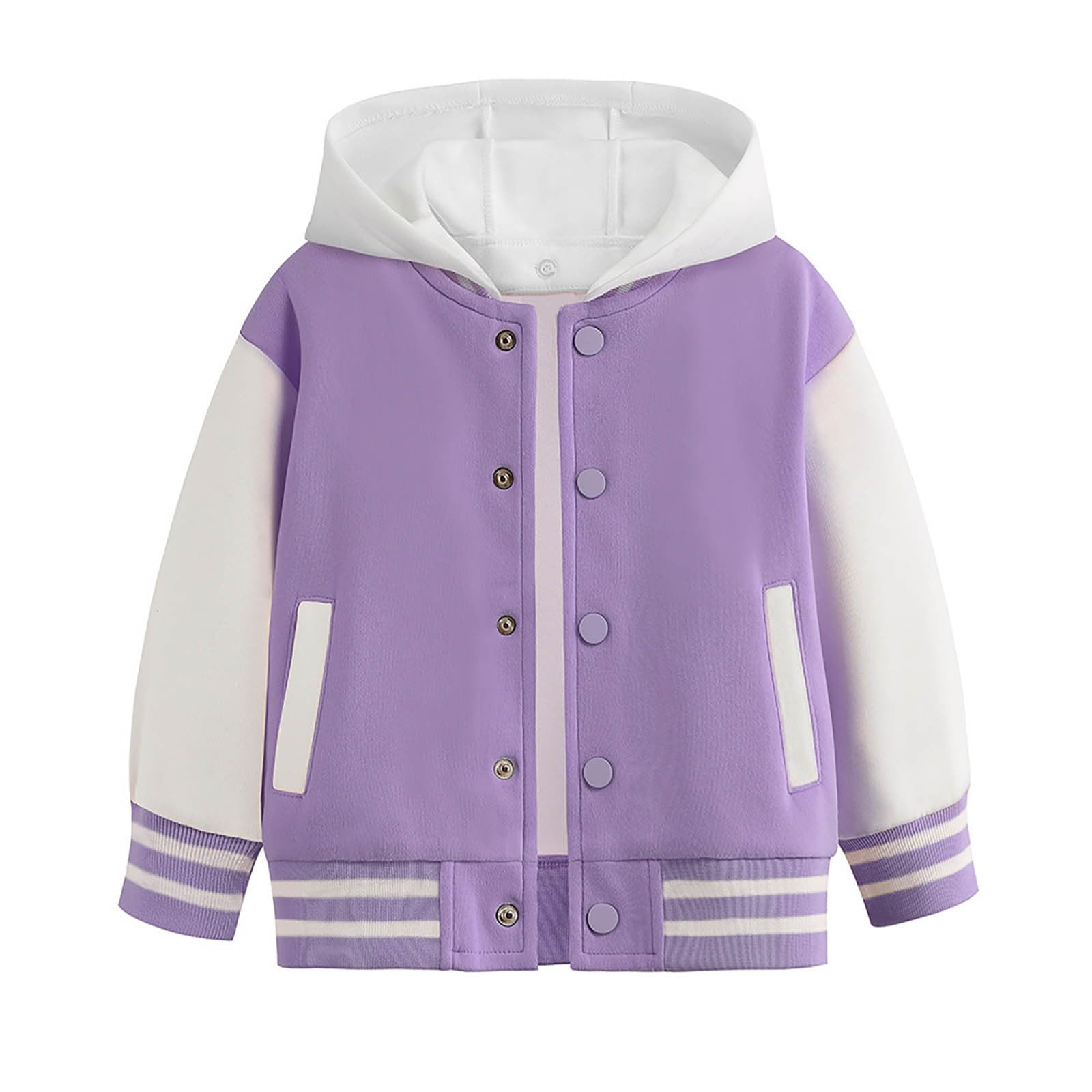 Generisch Veste d'hiver pour enfants - Pull pour enfants - Garçons - Filles - Automne - Printemps - Manches longues - Bloc de couleur - Baseball - Manteau à capuche