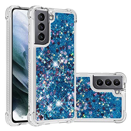 Coque Galaxy S21 5G paillettes flottantes silicone anti-chocs
