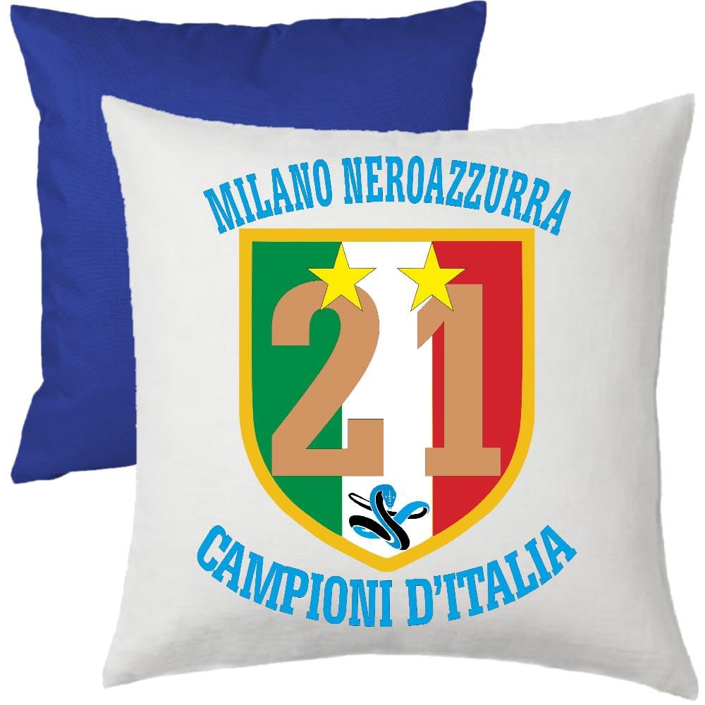 Cuscino Calcio Scudetto Inter-Nazionale Campioni D'Italia 2025/2026 21 Scudetti Seconda Stella 38x38 cm