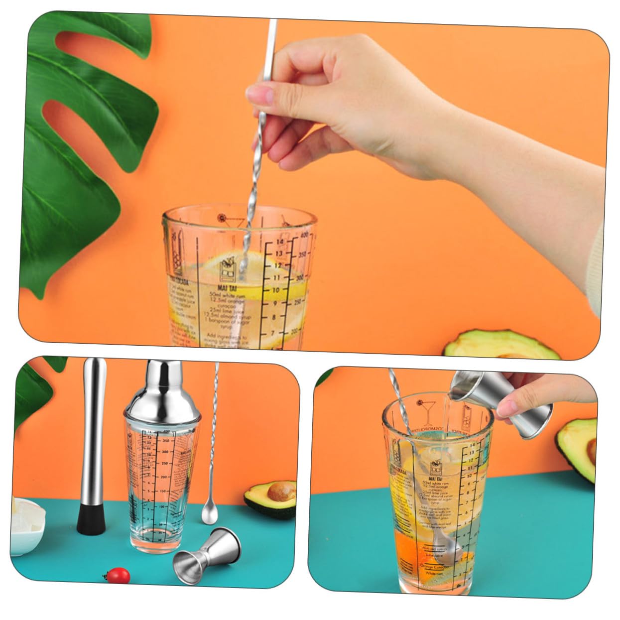 TOYANDONA Strumenti per Mixologist in Acciaio Inox Shaker per Cocktail Attrezzatura da Bar per Cocktail
