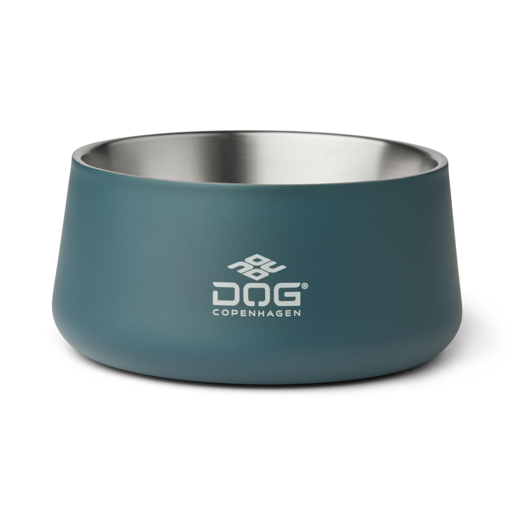 DOG Copenhagen Vega Bowl - Dog Food and Water Bowl - Stainless Steel, Dishwasher Safe, Non-Slip - Danish Design, S/M, Petrol Blue
