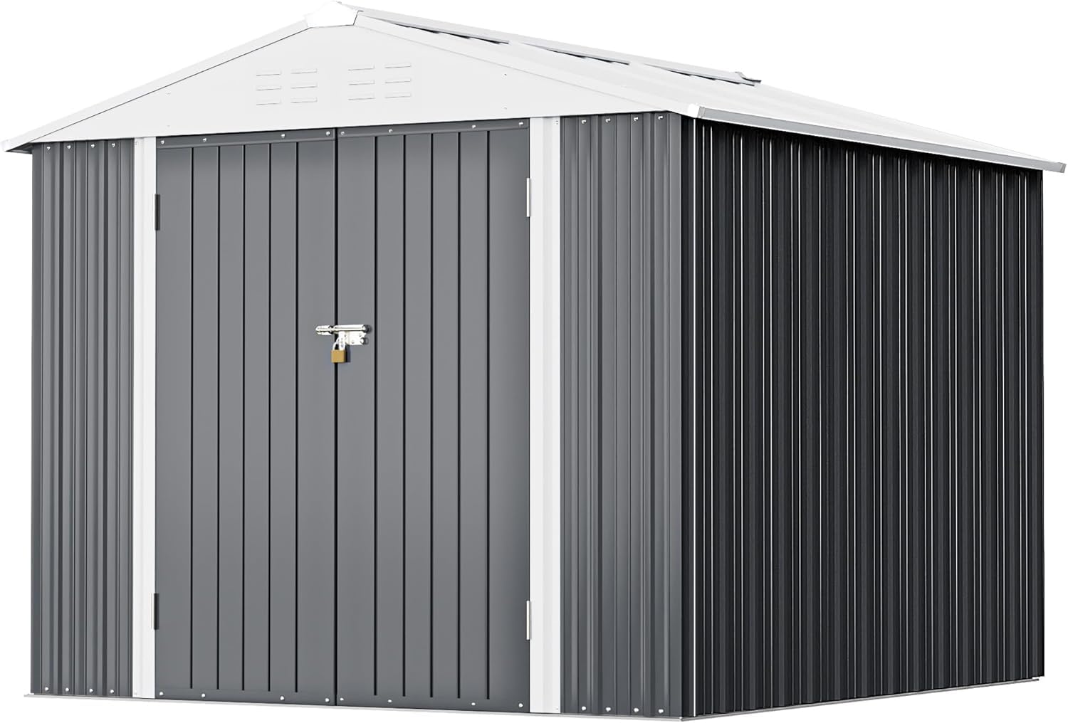 Greesum 8x6FT Outdoor Storage Shed, Gray