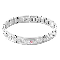 Tommy Hilfiger Jewelry Bracciale a Maglie da Uomo in Acciaio Inossidabile