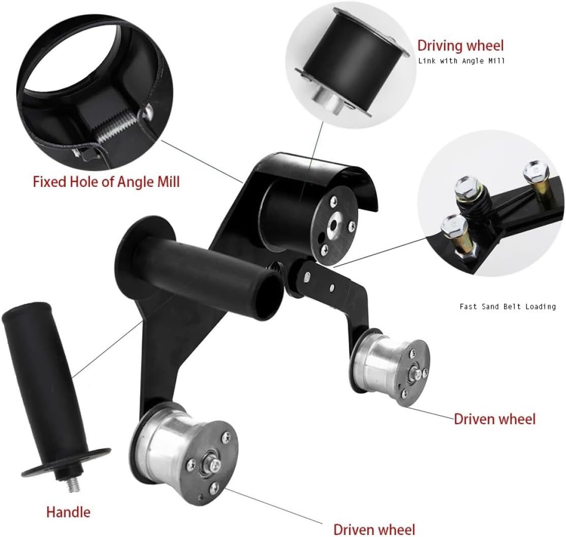 Mini Portable Belt Sander Polishing Attachment for Metalworking with Handle, Multifunction Stainless Steel Grinder Tool for Workshop and DIY