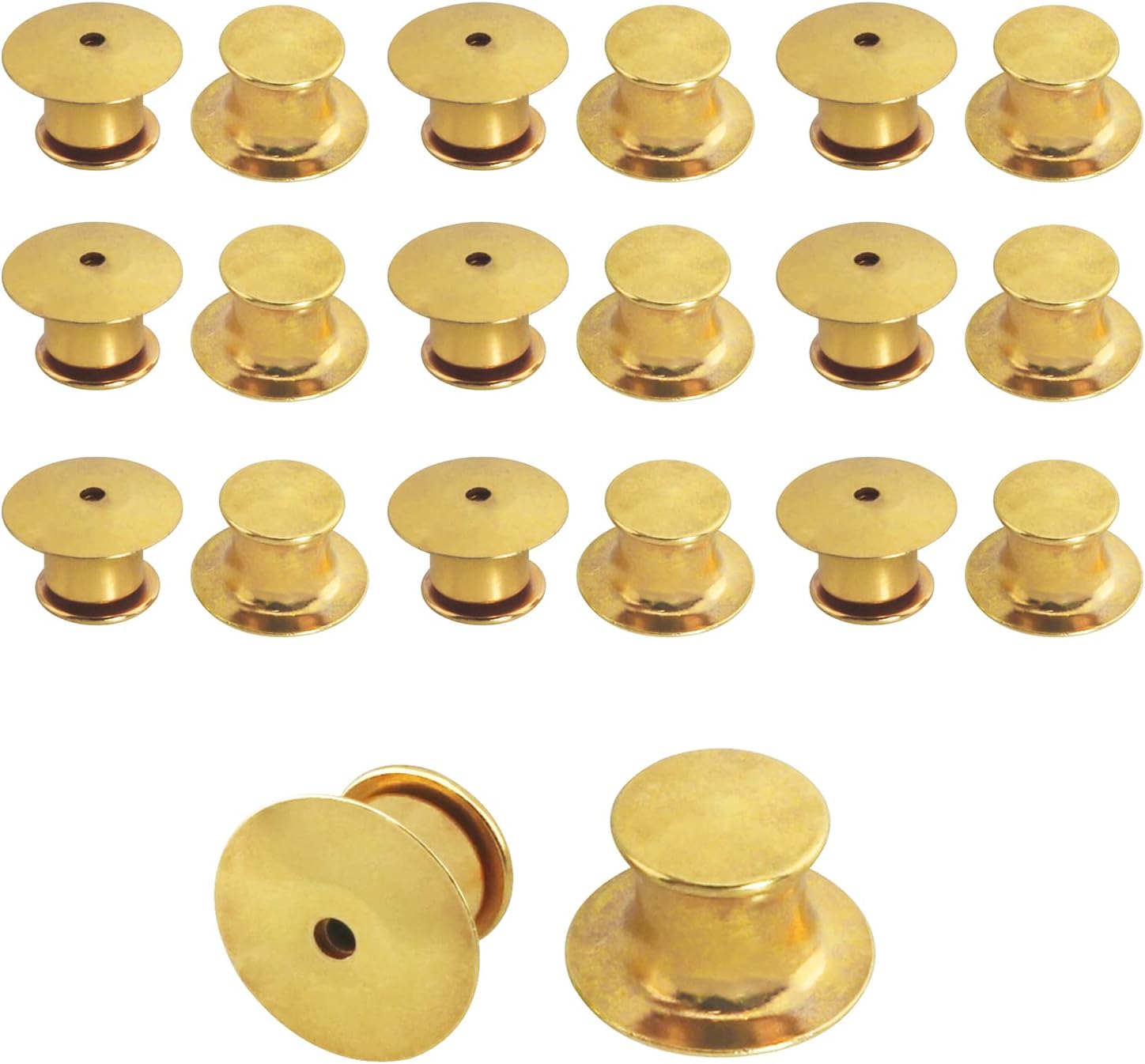 Locking Pin Keepers Back ZZLZX 20PCS Golden Metal Pin Backs, No Tool Required