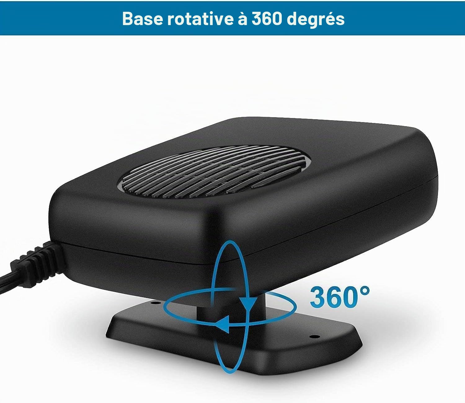 Showvigor Chauffage Voiture 12V & Dégivreur Pare Brise - Ventilateur 3 en 1 Chauffage Rapide, Refroidissement et Purification d'air pour Tous Véhicules