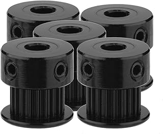 Fosa 3D Printer GT2 Timing Belt Pulley, 5pcs 5/8mm Width 20 Teeth 2GT Aluminum Synchronous Wheel Timing Belt Pulley Gear for 3D Printer(5mm)
