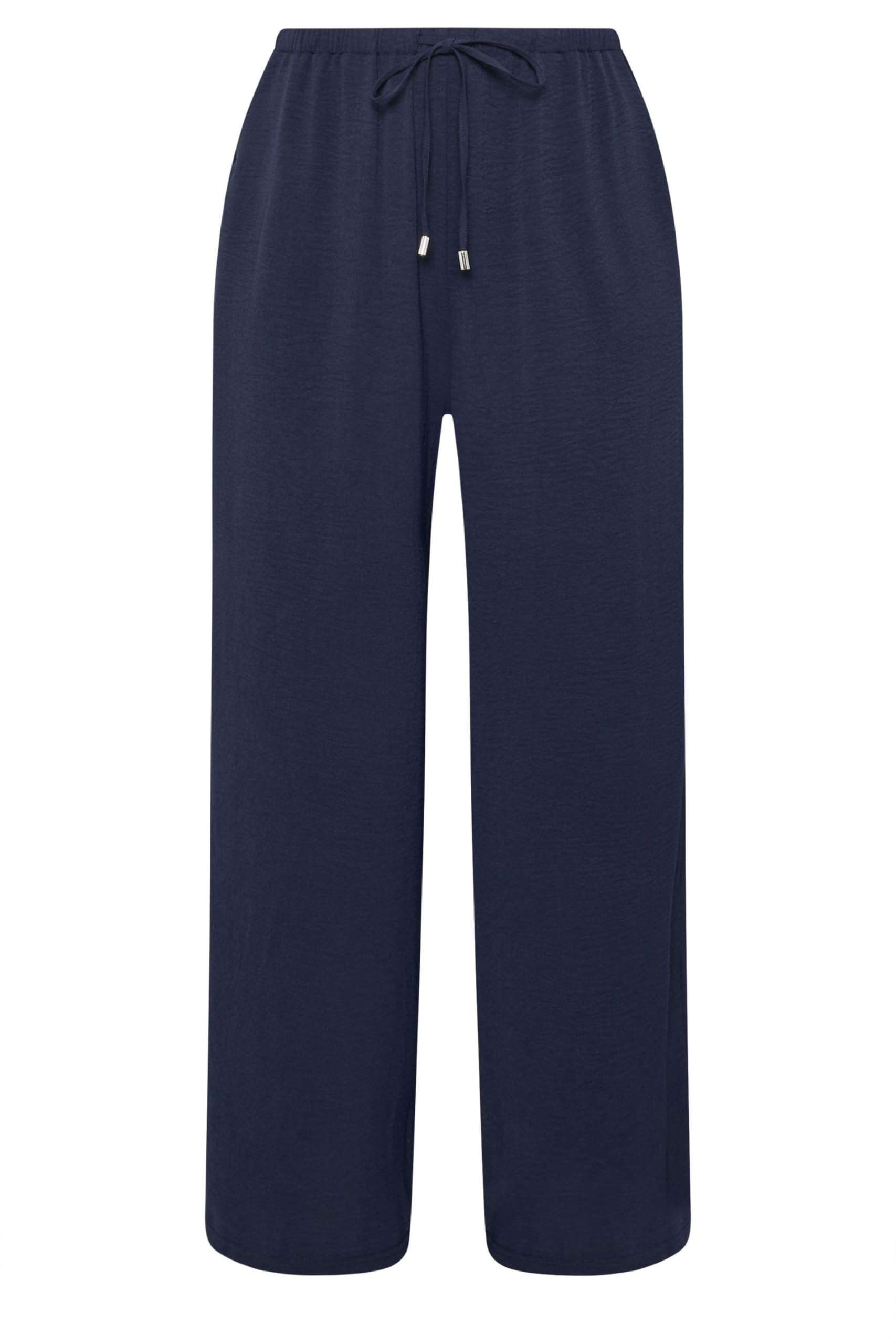 Evans Women's Wide Leg Trousers - Mid Navy - Size 30-32