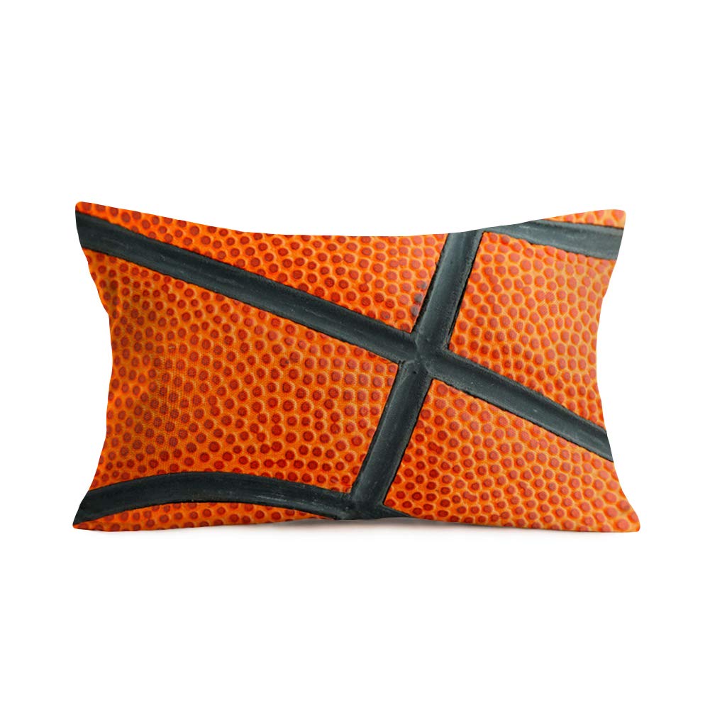 Tlovudori Basketball Decorative Throw Pillow Cover Funny Basketball Game Modern Pillow Cover Popular Sport Square Cotton Linen Pillow Case Cushion Cover for Home Car 12”X20” (BD-Basketball)