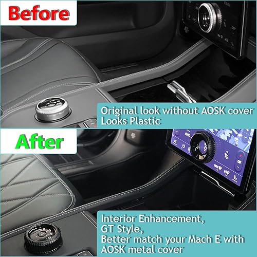 Miniatura 5 de AOSKonology para Mach E perilla de control de volumen para accesorios de cubierta de metal, perilla de interruptor de volúmenpalanca de cambios,